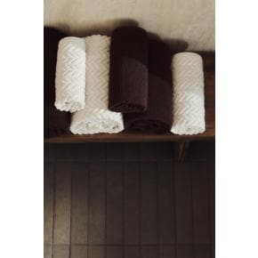 코튼 테리 핸드 타월 다크 브라운 1097305040
