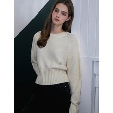 Basic Crop Knit  [Cream]