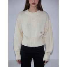 Basic Crop Knit  [Cream]