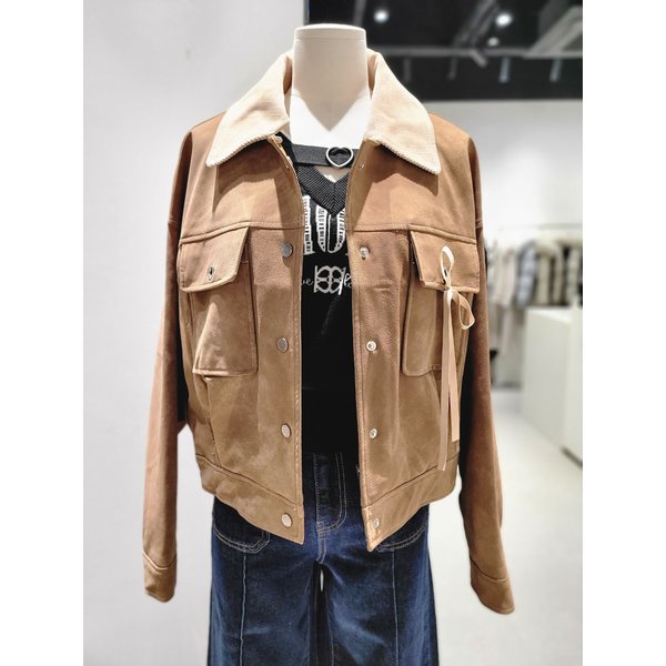 [여주점] 페이크 레더 자켓 카라배색 ER4TZ400