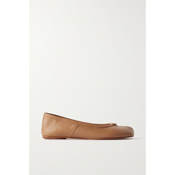 타비 스플릿 토 가죽 발레리나 플랫 베이지 1647597306835537