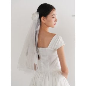 Bridal Twin Tails Veil_white