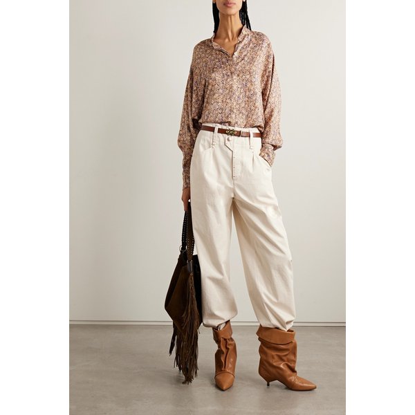 하를로우 플로럴 프린트 크레이프 블라우스 46376663162989422