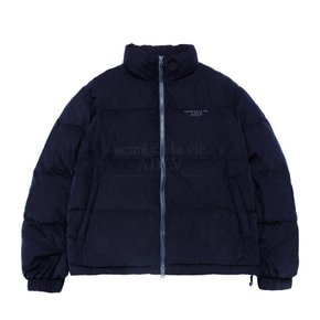 BASIC LOGO OVERSIZE CORDUROY SHORT DUCK DOWN JACKET NAVY 오버사이즈 코듀로이 덕다운 네이비