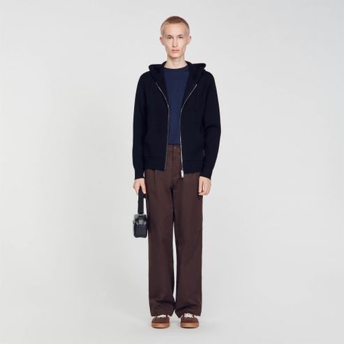 산드로옴므 [25SS 시즌오프 30%] [SANDRO HOMME] 베이직 패치 후드 집업 SH24Z3MRGD199