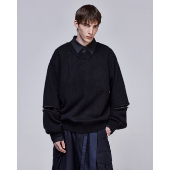 송지오 [파주점] 컬렉션 메타 크로스 립 브이넥 니트 SG5KT700BK
