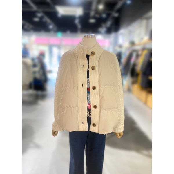 [여주점] 니트배색 하이넥 패딩 (BAPD50461)