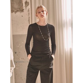 SKINNY R LONG T-SHIRTS_BLACK