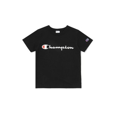 챔피온 JQS CKTS-3EK06-BK [ASIA][KIDS] Champion 스크립트 로고 반팔티셔츠 (BLACK)