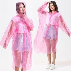 일회용비옷 일회용 우비 우의 레인코트 성인용 핑크 등산 캠핑