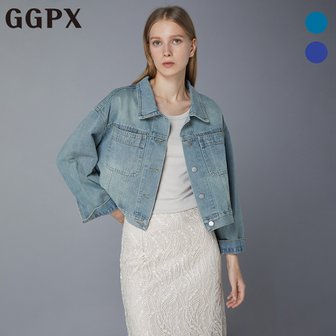 GGPX 캐주얼 투 포켓 워싱 데님 자켓 (GO8JK016F)