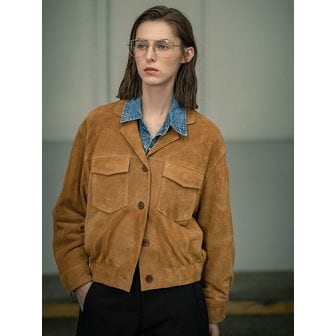 시야쥬 SIOT4050 suede trucker jacket_Camel