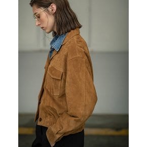 SIOT4050 suede trucker jacket_Camel