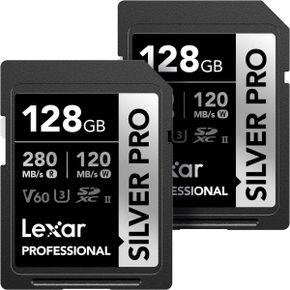 미국 렉사 sd카드 Lexar Professional 128GB 2Pack Silver PRO SDXC UHSII Memory Card C10 U3 V