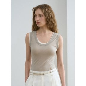 See-through U neck Sleeveless