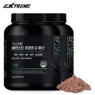 익스트림 밸런스드 프로틴&류신 1kg / 2통 (50일분)