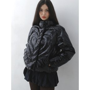 Heart Puffer Jacket City Black