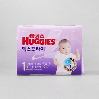 하기스 [NEW][택배배송] 하기스 맥스드라이 밴드1 공용 신생아용 68매