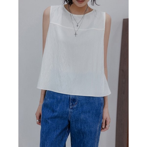 마쉬 슬리브리스 블라우스