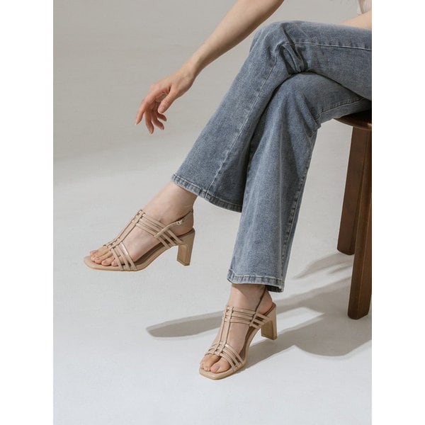 랑쥬 스퀘어 스트랩샌들 7cm