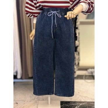 레코브 맞주름 와이드 밴딩 데님팬츠(LC41EXDP031X)