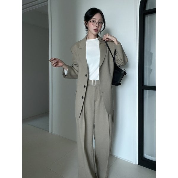 [모찌언니 PICK] 리파인드 벨트 슬랙스 셋업