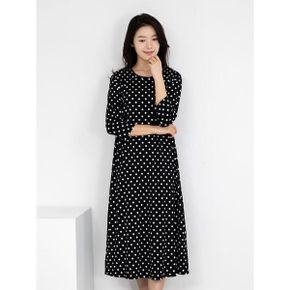 엄마옷 라운드 땡땡이 7부 원피스 홈웨어 MQG127418 마담 미시 중년여성 빅사이.._P422545839