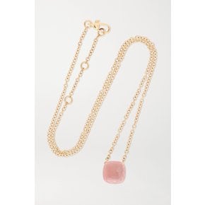 Nudo 18-karat White And Rose Gold, Rose Quartz And Chalcedony Necklace 로즈 골드