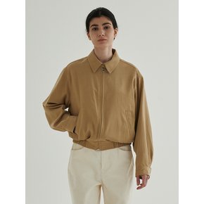 Soft Cotton Collar Blouson (Beige)