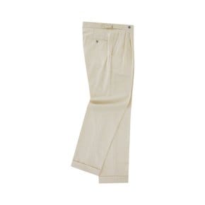 Wool soft adjust 2Pleats Easy Trousers (Sand beige)