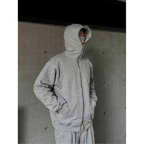 FACE FULL ZIP UP HOODIE (GREY)