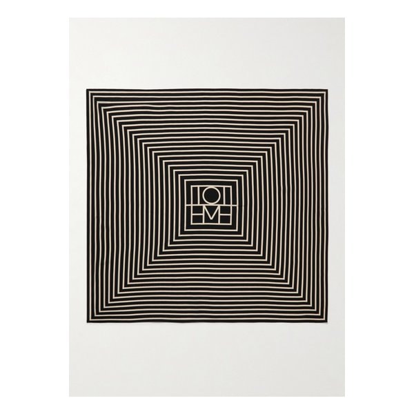 프린트 실크 크레이프 드 신 스카프 블랙 46376663162874019