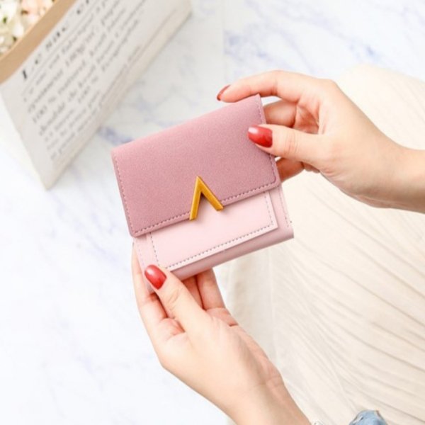 러블리 여학생 중학생 생일선물 반지갑 지갑 핑크투톤 X ( 2매입 )