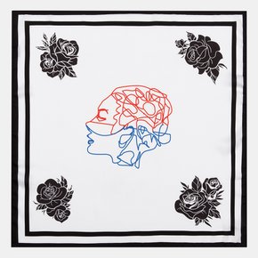 시그니처 드로잉 LOGO 스카프 BLACK ROSE