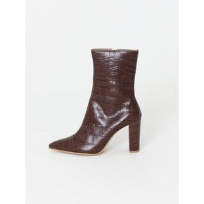 Barneys Croco Ankle Boots  brown