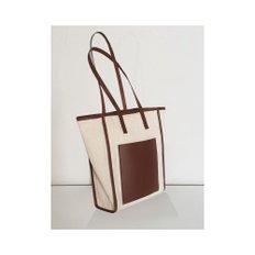 Daily Shopper Bag(Leather+Canvas) / Brown