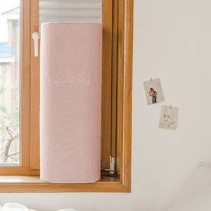 라이크홈 린넨필 창문형 밴딩 에어컨커버 삼성윈도우핏 핑크
