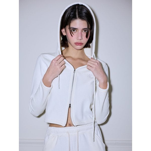 Velvet Two-way Hood Zipup [Watery Blue]