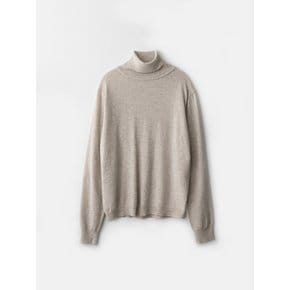 Cashmere turtle neck knit (Beige)