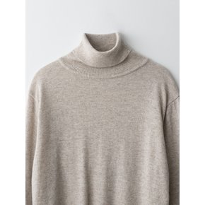 Cashmere turtle neck knit (Beige)