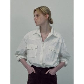 Refined Wash Cotton Cuting Shirts(ivory)