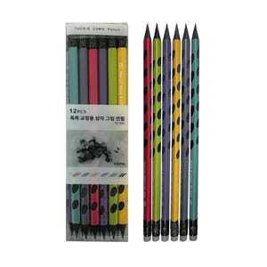  투코비 코마 삼각 흑목 교정 연필 TC-P03 12개입 B