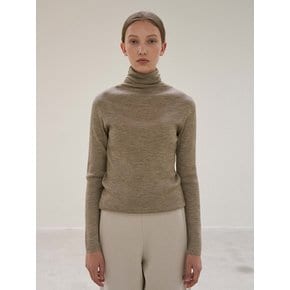 [BASE LINE] HIGH NECK LONG SLEEVE RIB KNIT TOP