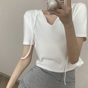 여성 후디 슬림핏 스타일 얇은 여름 반팔 티셔츠