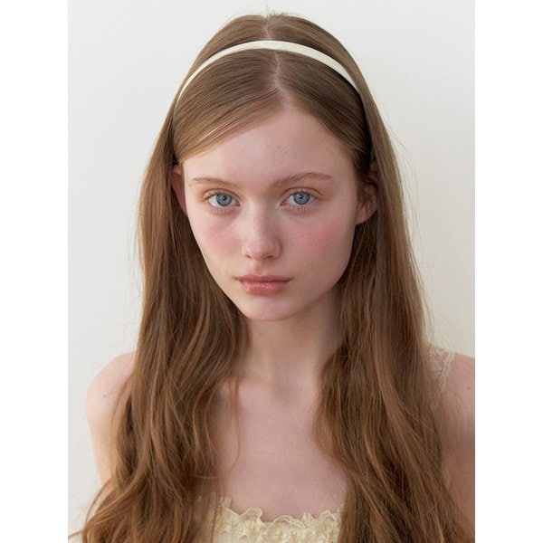 essential ribbon line head band - cream