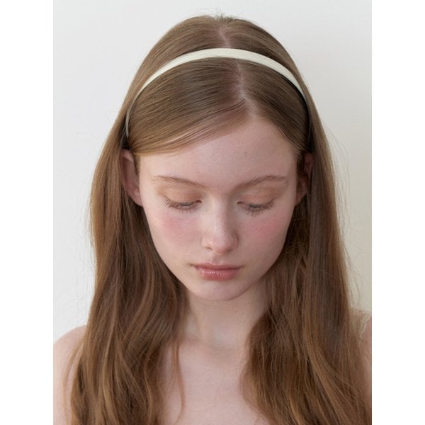essential ribbon line head band - cream