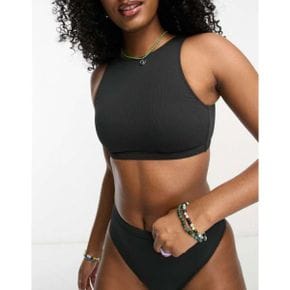 4883635 Roxy Pop Up long line crop bikini top in black