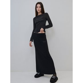 lazy soft touch long skirt (Black)