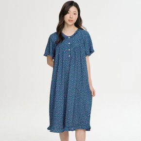 마린플라워 여성 여름 반팔 레이온 원피스 잠옷