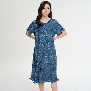 마린플라워 여성 여름 반팔 레이온 원피스 잠옷